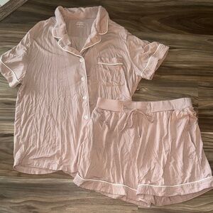 Cozy Earth Blush Pink Button-Up Pajama Set